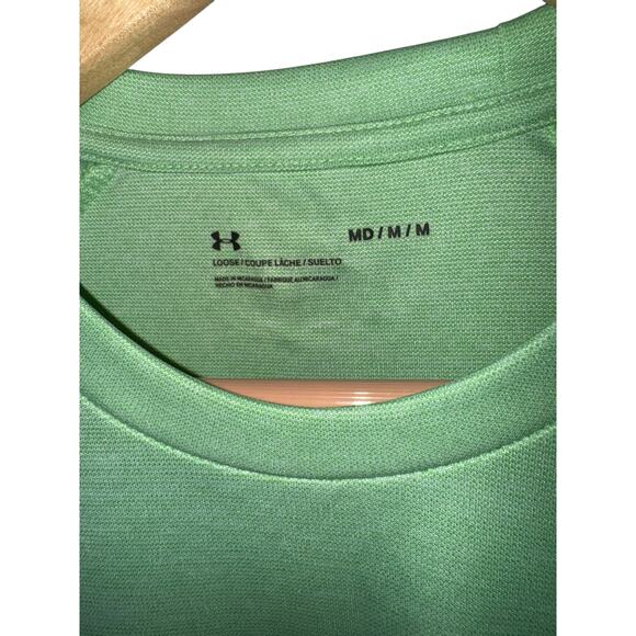 Under Armour Performance Shirt Men Medium Short Sleeve Gym Outdoor Camping Green - Picture 3 of 5